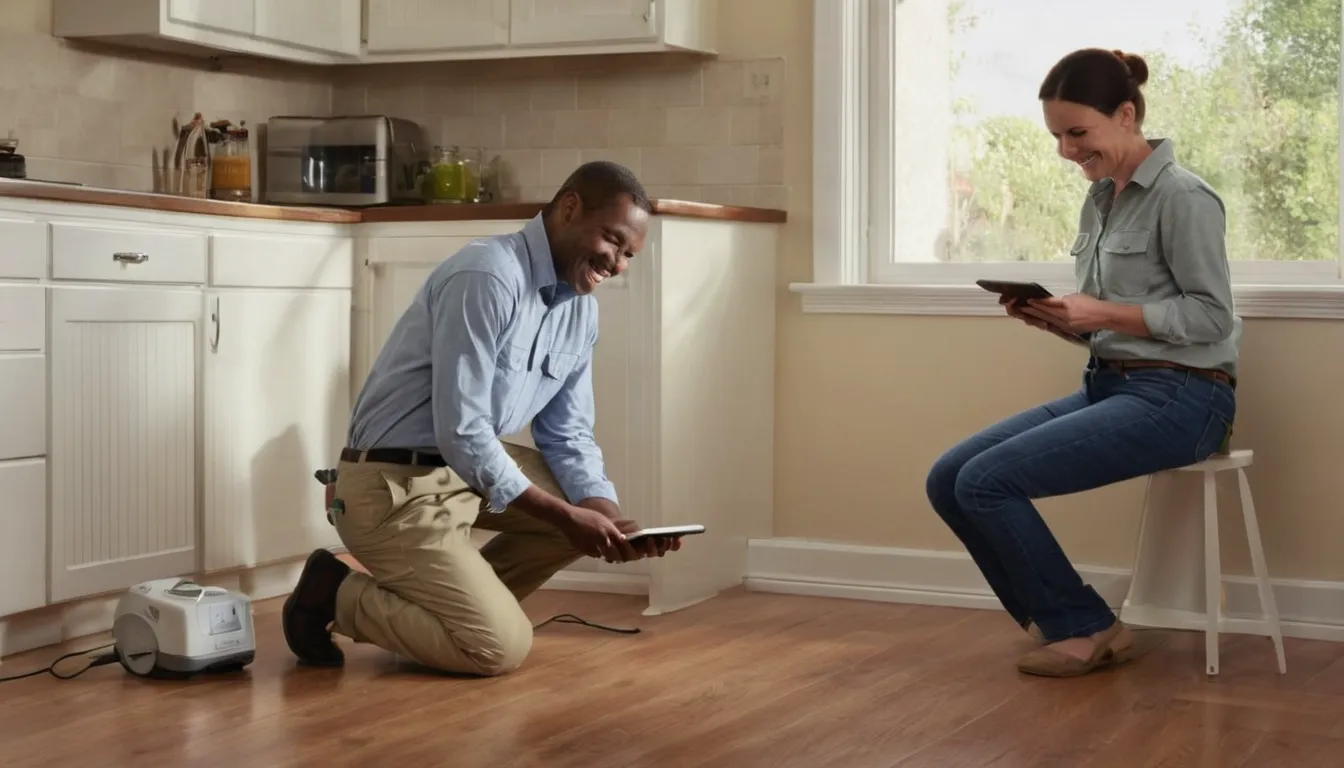 A friendly pest control provider talking with a homeowner in a bright kitchen in Cahokia Heights