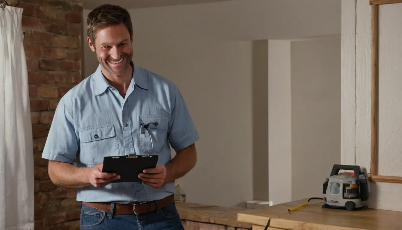 A friendly local provider showing a homeowner a termite inspection report in a basement near Cahokia Heights